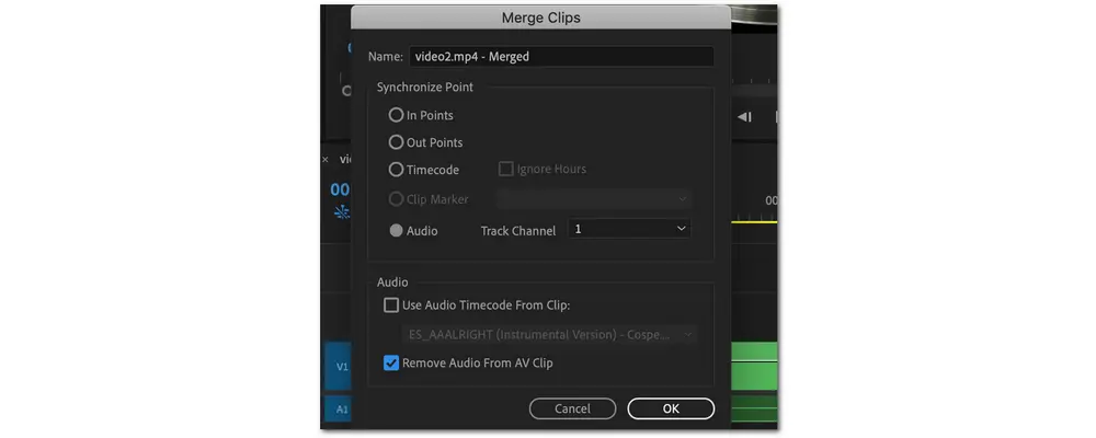 Remove Audio from AV Clip