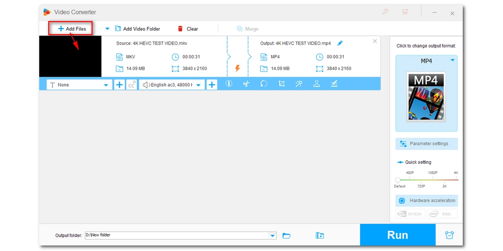 Add HEVC Files to the Program