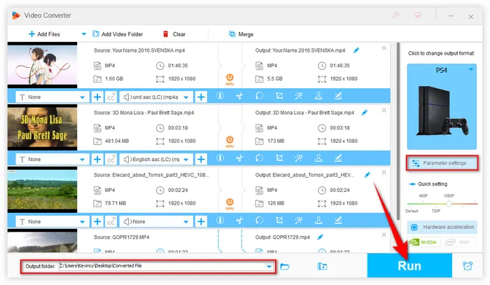 Batch Convert MP4 Files to PS4 Supported Format