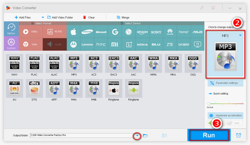 Choose MP3 as Output Format