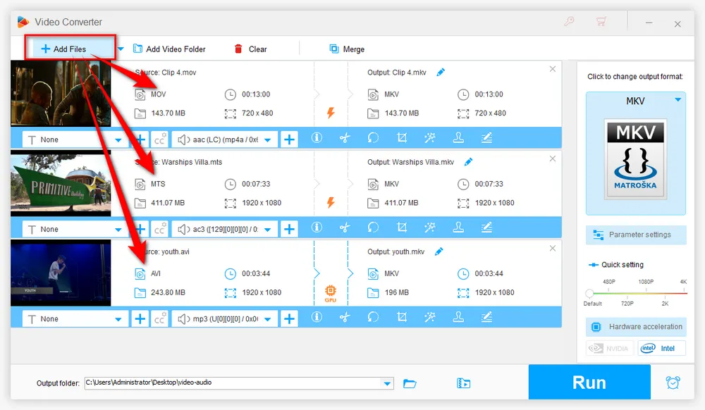 Add Video Files to Intel QSV Encoder