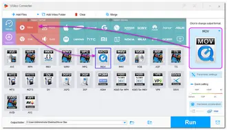 Set MOV as Output Format