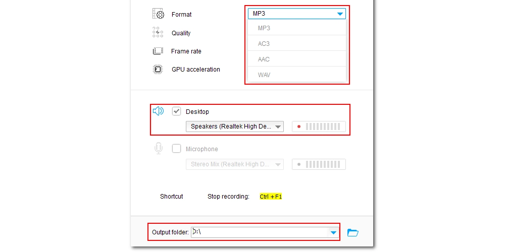 Adjust Recording Settings