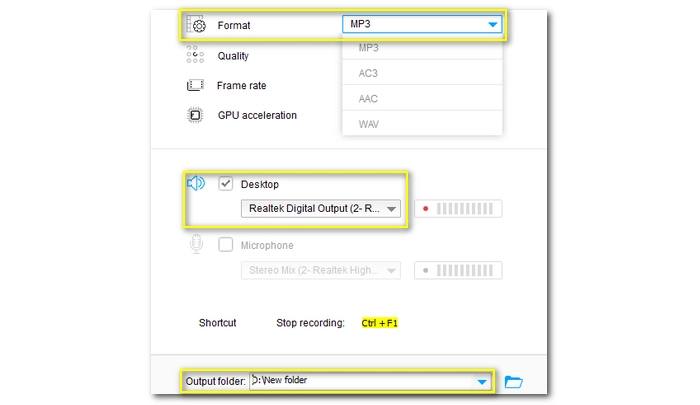 Modify Recording Settings