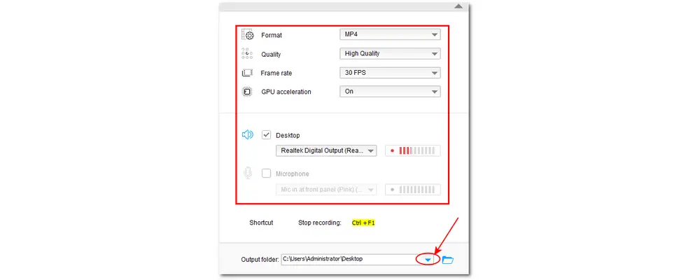 Customize the Recording Settings