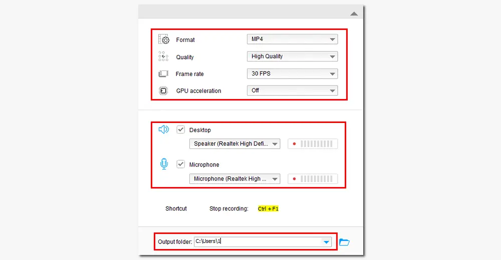 Change Recording Settings