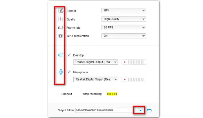 Set Recording Parameters