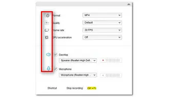 Confirm Recording Settings