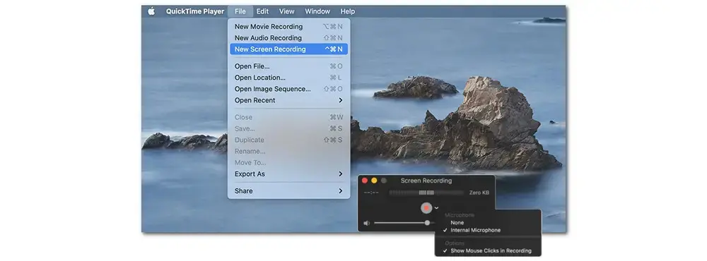 QuickTime Record Screen