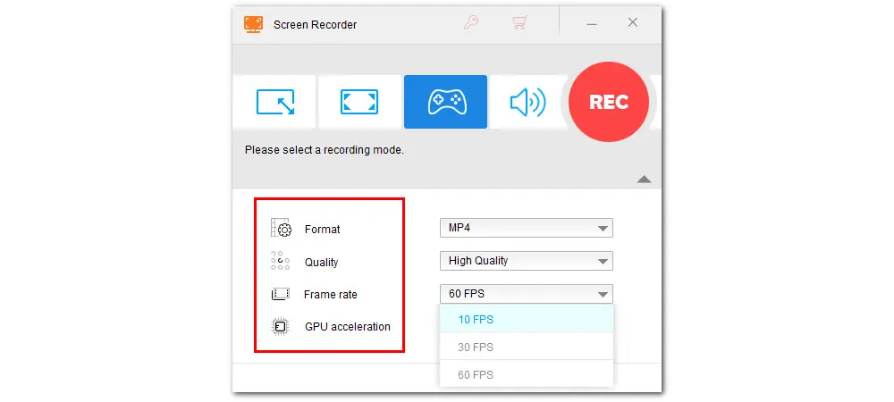 Adjust Recording Settings