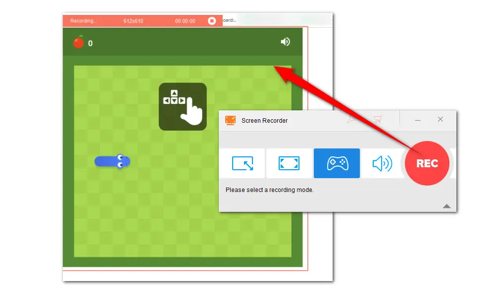 Record Snake Game on PC