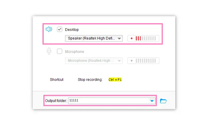 Select Desktop Audio