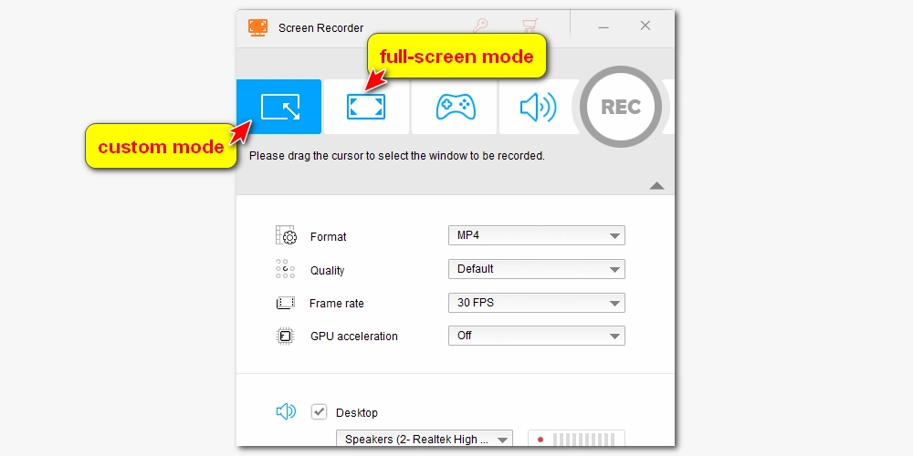 Select Recording Region