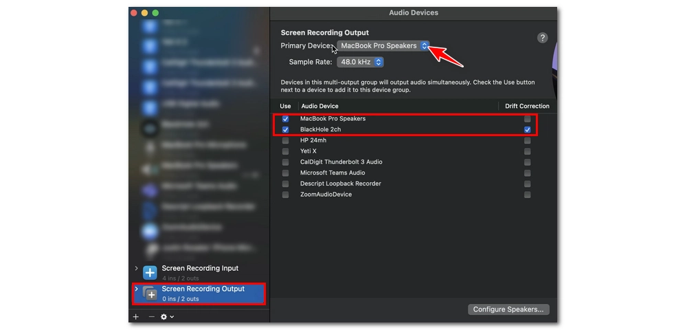 Create Screen Recording Output
