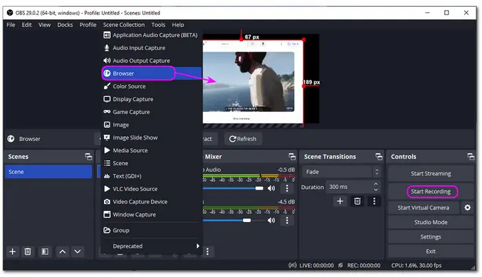 OBS Capture Browser Video