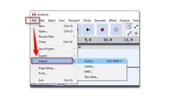 Import Background Music to Audacity 