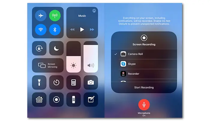 iOS's built-in screen recorder