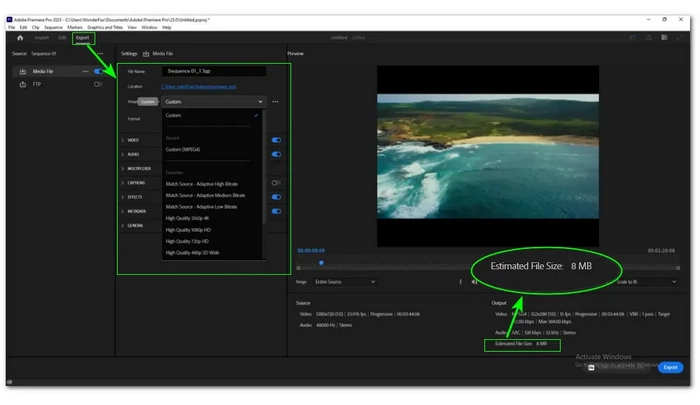Compress a Video in Premiere Pro