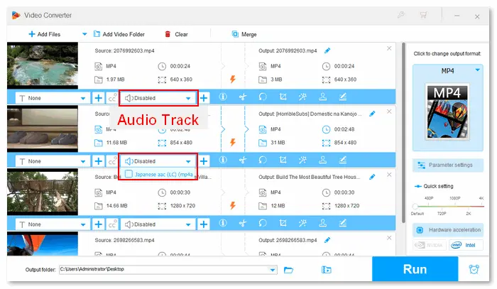 Delete MP4 Audio Track