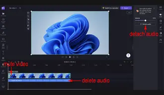 Remove Audio from Video in Clipchamp