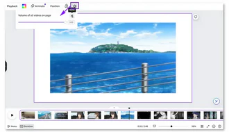 Mute video in Canva