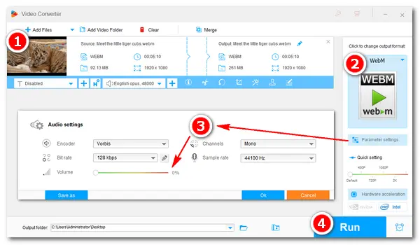 How to Mute WebM Video