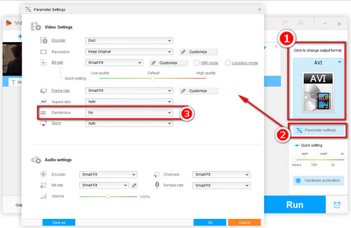 Preset video parameters