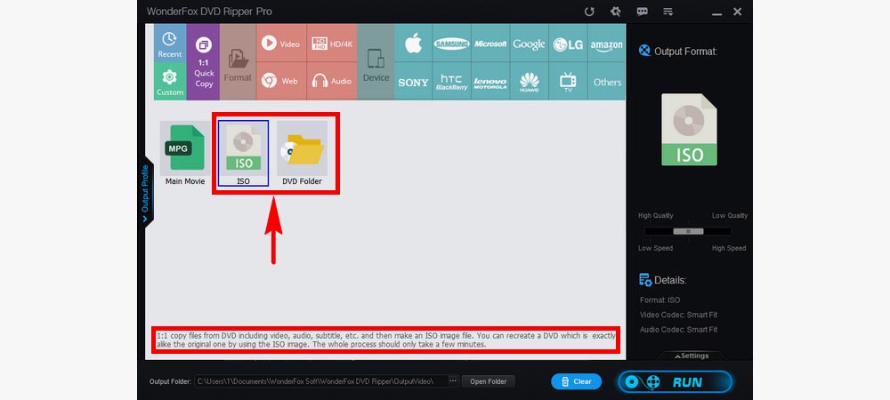 Choose Output Format