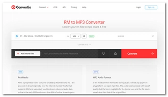 Convert RM to MP3 with Convertio