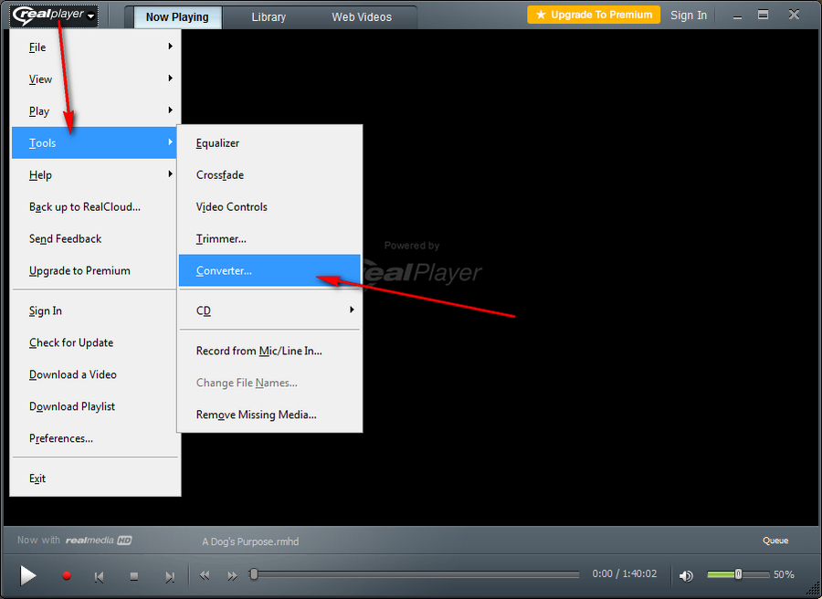 Open RealPlayer Converter