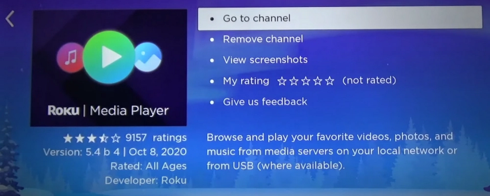 Open Roku Media Player