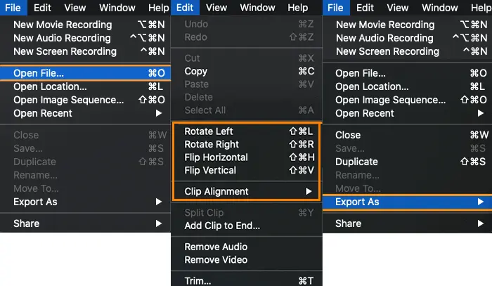 QuickTime Player Rotate Video