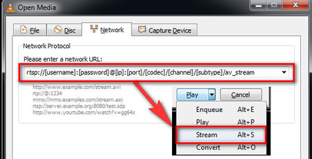 Stream RTSP VLC