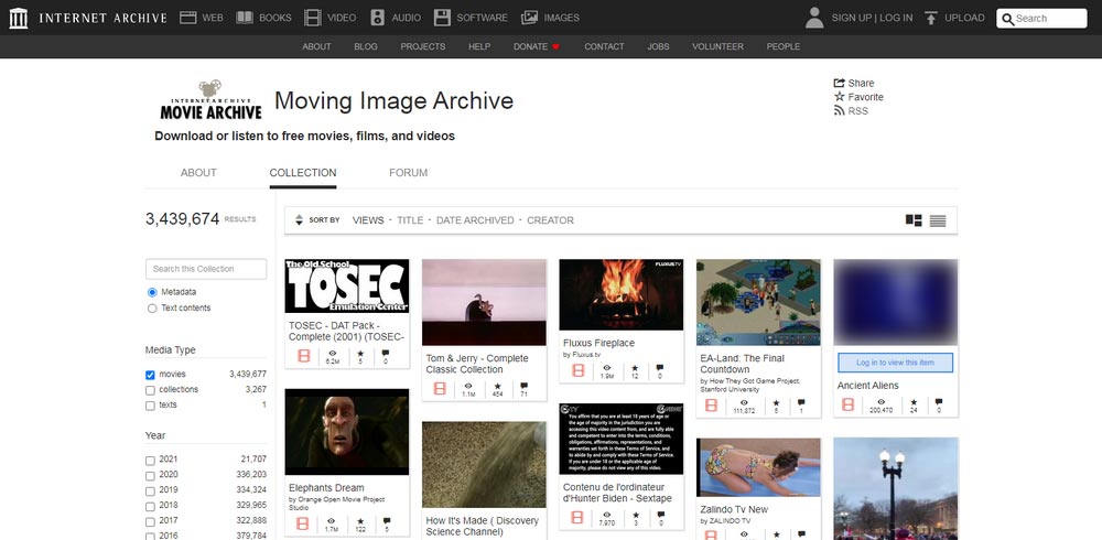 Internet Archive - Safe Sites to Watch Free Movies
