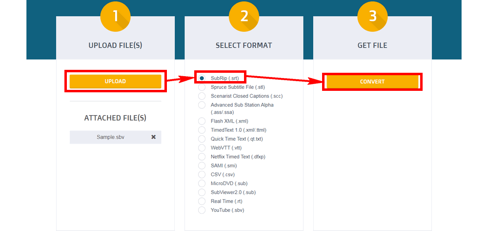 Convert SBV files to SRT with Gotranscript