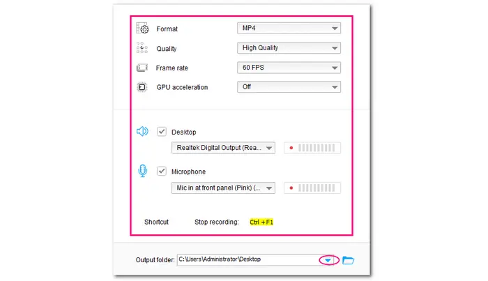 Modify Recording Settings