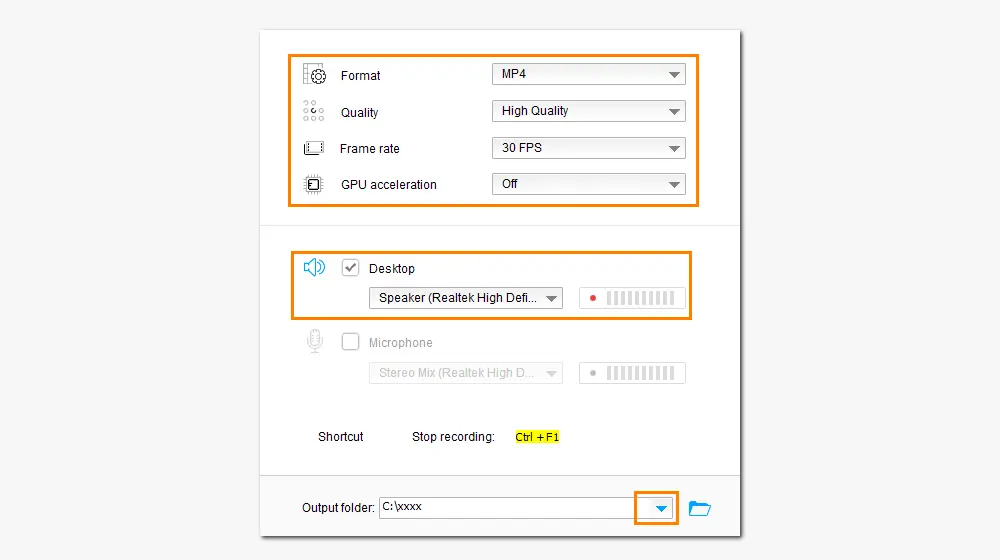 Change Recording Settings