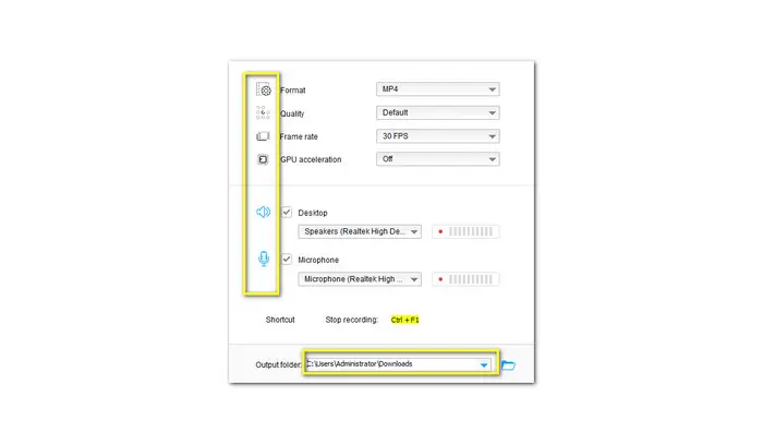 Modify Recording Settings