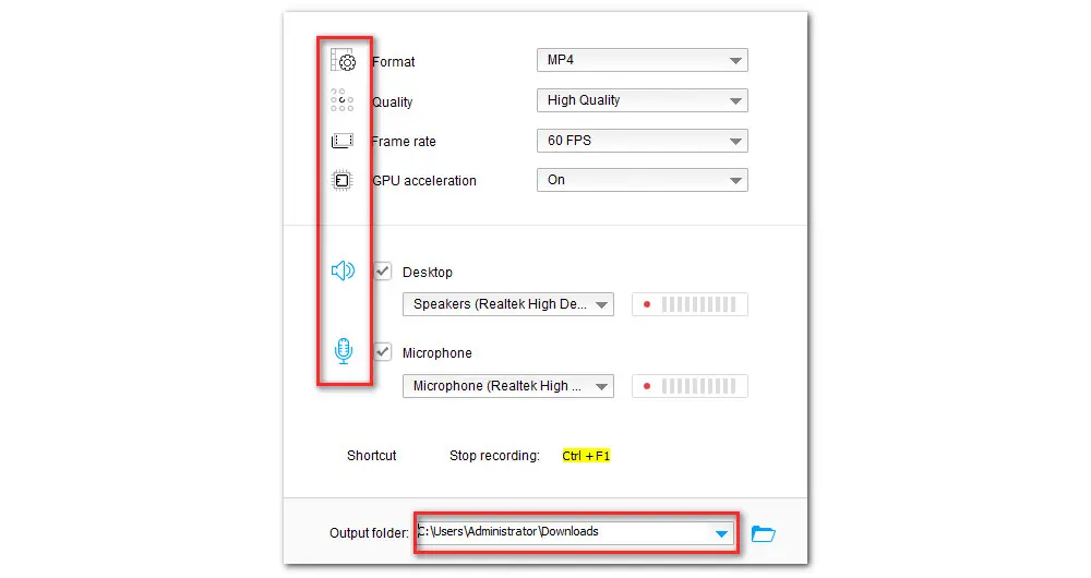 Set Recording Parameters