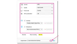 Customize Recording Settings