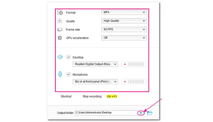 Customize Recording Settings