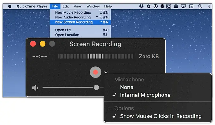 QuickTime Record Screen without Noise