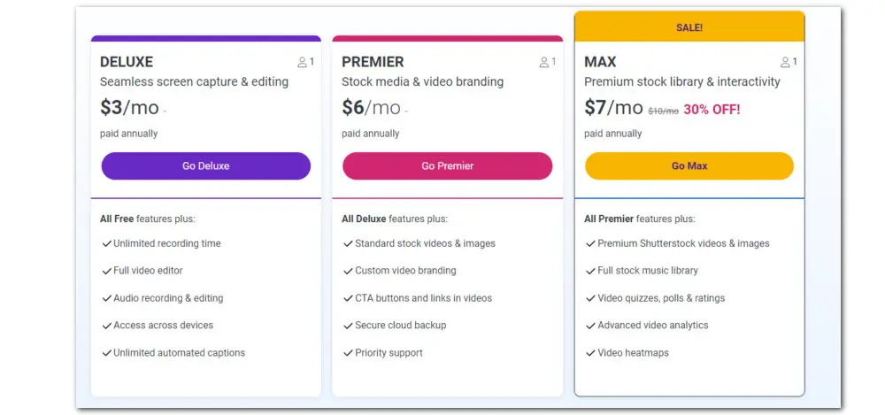 Screencast-O-Matic Payment Plan