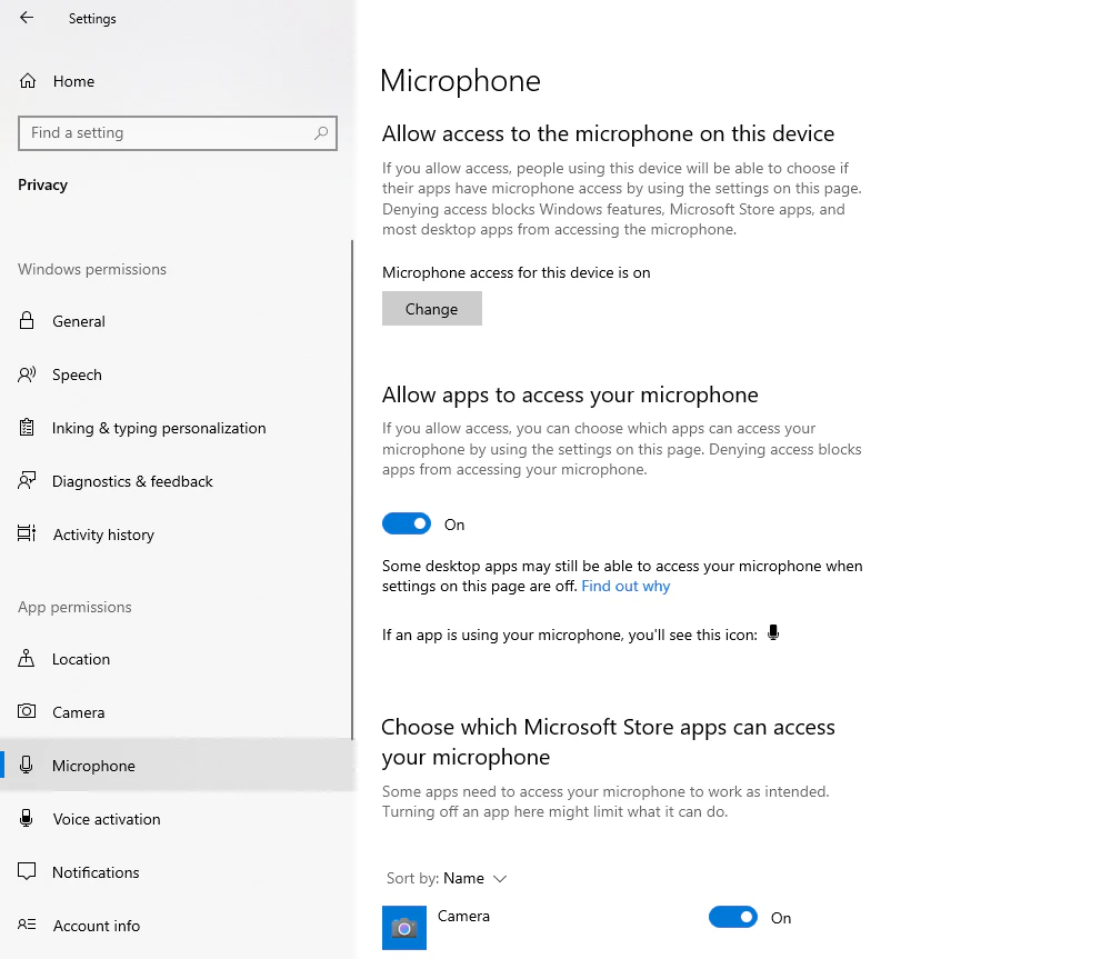Allow Microphone Access and Disable Audio Conflicts