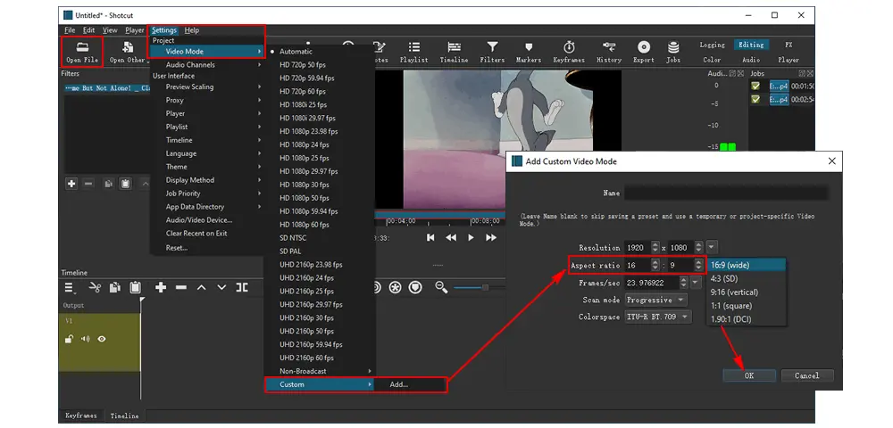Shotcut Resize Video