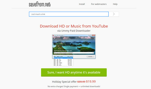 Download Online Video via savefrom.net