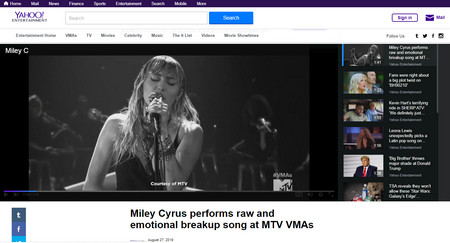 Music video on Yahoo
