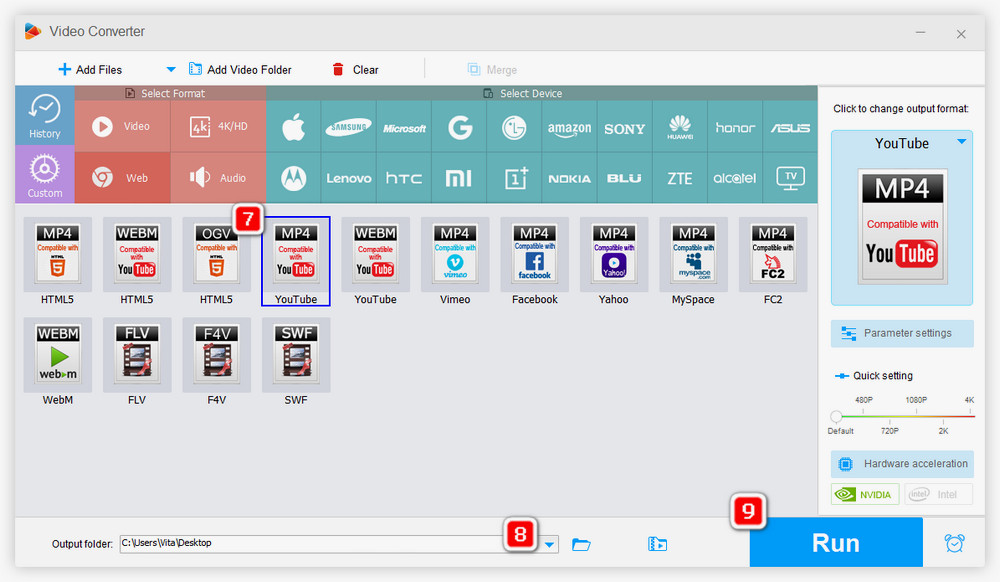 Choose the output format and initialize the process