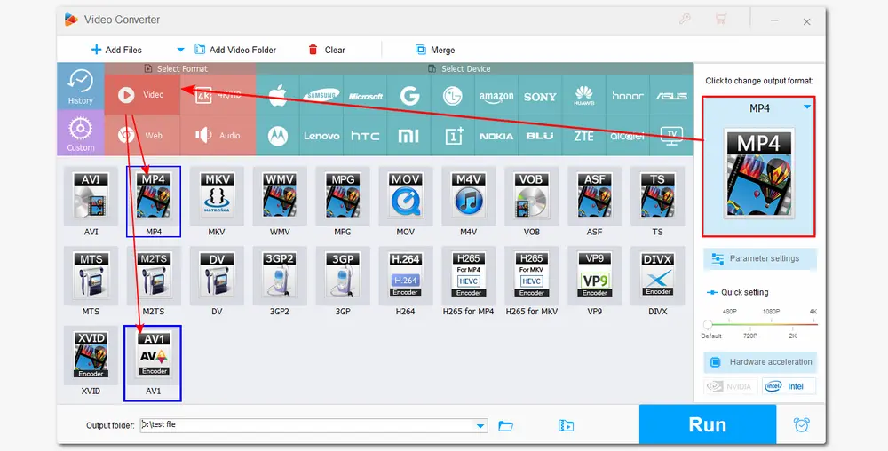 Select Output Format