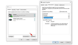 Loudness Equalization in Windows 10